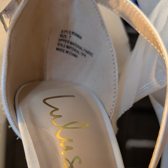 NEW Lulu's Ayanna Ivory Satin/Mesh Bow Ankle Strap Stilleto Sandals Size 7 - Picture 9 of 12